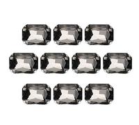 Glomora 10 Stück Strasssteine zum Aufnähen, Kristalle, glänzende Knöpfe, Dekoration für Bastelarbeiten, Kleidung, Schuhe, Taschen (18 * 27mm Coconut Gray Rectangular Glass Claw Drill)