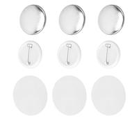 Glomora 100 Sets Pin-Back-Button-Teile, 1,3 Zoll rundes Metall-Rohling-Abzeichen-DIY-Kit für Button-Maker-Maschine, Bastelbedarf für Kleidungsrucksäcke (32MM)