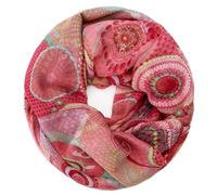 Gloop Damen Schal Loop Schal Feinstrick Loop mit Ethno Punkte Muster