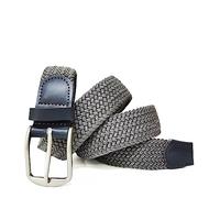 Gloop Unisex Elastischer Ledergürtel Geflochtener Stretchgürtel Dehnbarer Stoff Leder Gürtel für Damen und Herren, 18730a3 Grau, Gesamtlänge ohne schnalle 100 CM