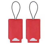 Gloppie Kofferanhänger 2er Set Rot - PU-Gepäckanhänger mit Namenskarte & Schutzabdeckung - Reisegepäck leicht erkennbar
