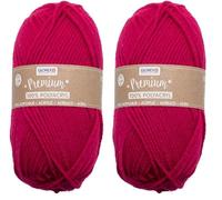 Glorex 5 1001 05 - Premium Wolle aus 100% Acryl, leicht zu verarbeiten, vielseitig einsetzbar, wärmend, weich, nicht kratzend, 50 g, ca. 140 m, fuchsia (Packung mit 2)