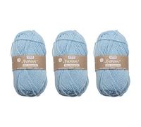 GLOREX 5 1001 50 - 3er Set Premium Wolle aus 100 % Acryl, je 50 g in Hellblau, leicht zu verarbeiten, vielseitig einsetzbar, wärmend, weich, nicht kratzend