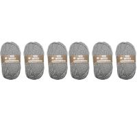 GLOREX 5 1002 51-3er Set Strickgarn Wooly aus 70% Acryl & 30% Wolle, je 50 g grau meliert, sehr weich, wärmend, angenehm zu tragen (Packung mit 2)