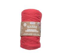 GLOREX 5 1005 01 - Bands Makramee, superweiches Textilgarn aus 60 % Baumwolle / 40 % Viskose, zum Häkeln, Stricken, Knüpfen und textilen Gestalten, 250 g, ca. 125 m, rot