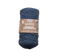 GLOREX 5 1005 02 - Bands Makramee, superweiches Textilgarn aus 60 % Baumwolle / 40 % Viskose, zum Häkeln, Stricken, Knüpfen und textilen Gestalten, 250 g, ca. 125 m, blau