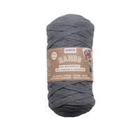 GLOREX 5 1005 05 - Bands Makramee, superweiches Textilgarn aus 60 % Baumwolle / 40 % Viskose, zum Häkeln, Stricken, Knüpfen und textilen Gestalten, 250 g, ca. 125 m, grau