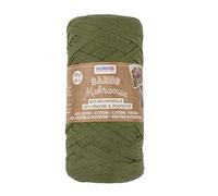 GLOREX 5 1005 07 - Bands Makramee, superweiches Textilgarn aus 60 % Baumwolle / 40 % Viskose, zum Häkeln, Stricken, Knüpfen und textilen Gestalten, 250 g, ca. 125 m, oliv
