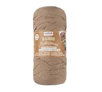 GLOREX 5 1005 08 - Bands Makramee, superweiches Textilgarn aus 60 % Baumwolle / 40 % Viskose, zum Häkeln, Stricken, Knüpfen und textilen Gestalten, 250 g, ca. 125 m, hellbraun
