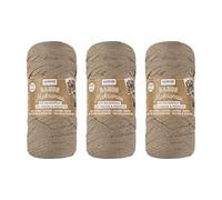 GLOREX 5 1005 55 - 3er Set Bands Makramee aus 60 % Baumwolle & 40 % Viskose, je 250 g in Hellbraun, ca. 125 m superweiches Textilgarn