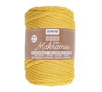 GLOREX 5 1006 17 - Makramee Cord, 500 g, 5 mm, Länge 85 m, senfgelb, rundgestricktes Textilgarn aus 60 % Baumwolle, 40 % Viskose und Polyester, zum Häkeln, Stricken, Knüpfen und Gestalten