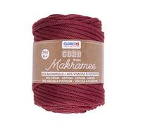 GLOREX 5 1006 18 - Makramee Cord, 500 g, 5 mm, Länge 85 m, bordeaux, rundgestricktes Textilgarn aus 60 % Baumwolle, 40 % Viskose und Polyester, zum Häkeln, Stricken, Knüpfen und Gestalten