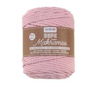 GLOREX 5 1007 20 - Makramee Rope 5 mm, 500 g, Rosa, Länge 85 m, superweiches Textilgarn aus 60 % Baumwolle, 40 % Viskose, zum Häkeln, Stricken, Knüpfen und textilen Gestalten