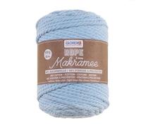 GLOREX 5 1007 23 - Makramee Rope 5 mm, 500 g, Hellblau, Länge 85 m, superweiches Textilgarn aus 60 % Baumwolle, 40 % Viskose, zum Häkeln, Stricken, Knüpfen und textilen Gestalten