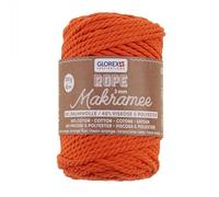 GLOREX 5 1007 35 - Makramee Rope 3 mm, 250 g, Neon Orange, Länge 63 m, gedreht, superweiches Textilgarn aus 60 % Baumwolle, 40 % Viskose, zum Häkeln, Stricken, Knüpfen und textilen Gestalten