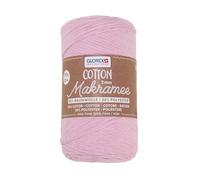 GLOREX 5 1008 30 - Makramee Cotton 2 mm, 250 g, Rose, Länge 225 m, dreifachgedrehtes Baumwollgarn, 100 % Baumwolle, zum Häkeln, Stricken, Knüpfen und Gestalten