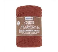 GLOREX 5 1008 32 - Makramee Cotton 2 mm, 250 g, Terracotta, Länge 225 m, dreifachgedrehtes Baumwollgarn, 100 % Baumwolle, zum Häkeln, Stricken, Knüpfen und Gestalten