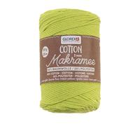 GLOREX 5 1008 34 - Makramee Cotton 2 mm, 250 g, Neon Gelb, Länge 225 m, dreifachgedrehtes Baumwollgarn, 100 % Baumwolle, zum Häkeln, Stricken, Knüpfen und Gestalten