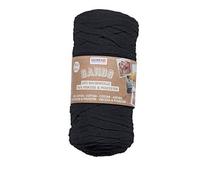GLOREX 5 1005 06 - Bands Makramee, superweiches Textilgarn aus 60 % Baumwolle / 40 % Viskose, zum Häkeln, Stricken, Knüpfen und textilen Gestalten, 250 g, ca. 125 m, schwarz