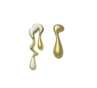 GLORIS Ohrringe Asymmetrisch mit weißer Emaille Elegante Ohrringe Klassische Ohrringe Ohrstecker Goldene Ohrringe(Weiß)