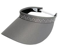 Glove It Schwarz Bling Kristall Squares Visier, Damen, Grey Bling Coil Visor, Grey Bling Coil