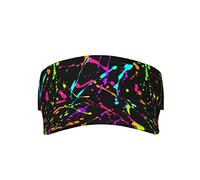 Glow in Dark Splatter Neon Hut Sport Sonnenblenden Einstellbare Sonnenblende Visier Kappe Baseball Cap für Damen Herren, Glow in Dark Splatter Neon 4, Einheitsgre