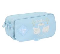 Glowlab CISNES Federmäppchen mit DREI Fächern, für Kinder, ideal für Kinder im Schulalter, bequem und vielseitig, Qualität und Widerstandsfähigkeit, 21,5 x 8 x 10 cm, Hellblau