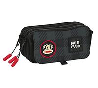 Glowlab SAFTA Paul Frank Campers Federmäppchen mit DREI Fächern, für Kinder, ideal für Kinder von 5 bis 14 Jahren, bequem und vielseitig, Qualität und Widerstandsfähigkeit, 21,5 x 8 x 10 cm, Schwarz