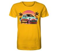 glstkrrn 595 500 Cinquecento Palm Sunset T-Shirt, Regular, Unisex, Spectra Yellow, S