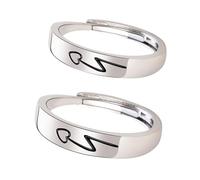 GLSTOY 2 Stück Verstellbare Paarringe aus Kupfer Offene Liebe Finger Ringe Stilvolle Geschenkidee für Freundschafts Verlobungsringe Leicht und Komfortabel für Alltag und Party