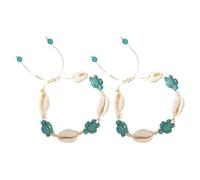 GLSTOY 2 Stück Verstellbares Boho Armband mit Schildkröten Muscheldesign Meeresstil Fußkettchen für Damen Sommer Strand Schmuck Vielseitig als Armband oder Fußkette Tragbar