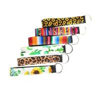 GLSTOY 6 Stück Modische Schlüsselanhänger aus Neopren mit Buntem Aufdruck Bequemes Anbringen Strapazierfähiges Sbr und Eva Material für Alltag und Unterwegs