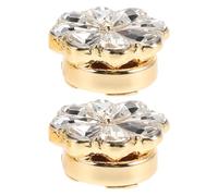GLSTOY Blumen Manschettenknöpfe mit Strassverzierung 2 Stück Packung Elegante Damen Knopfhüllen aus Metall für Festliche Hemdblusen und Abendkleider