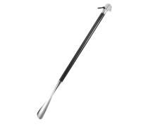 GLSTOY Schuhanzieher Lang 56cm Metall Ergonomisch mit Tierkopfgriff Schwarz Schuhhilfe für Senioren Schwangere Mobilitätseingeschränkte Rückenschonend für Stiefel Schuhe