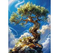 GLTEYACO Erwachsene Kreuzstich Stickpackungen Große Bäume 11CT Stickvorlagen Stickbilder Zum Vorgedruckt Starter Set FüR Kinder AnfäNger-40X50 cm