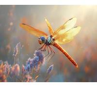 GLTEYACO Erwachsene Kreuzstich Stickpackungen Libelle 11CT Stickvorlagen Stickbilder Zum Vorgedruckt Starter Set FüR Kinder AnfäNger-40X50 cm