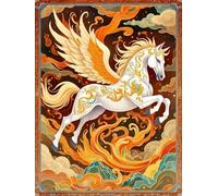 GLTEYACO Erwachsene Kreuzstich Stickpackungen Pegasus 11CT Stickvorlagen Stickbilder Zum Vorgedruckt Starter Set FüR AnfäNger 40X50 cm