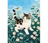 GLTEYACO Kreuzstich Vorgedruckt Set Katze 11CT Kreuzstich Stickpackungen DIY Stickbilder für Anfänger Home Decor 40x50 cm