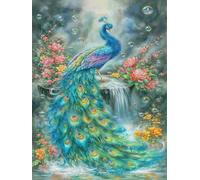 GLTEYACO Kreuzstich Vorgedruckt Set Pfau 11CT Kreuzstich Stickpackungen DIY Stickbilder für Anfänger Home Decor 40x50 cm