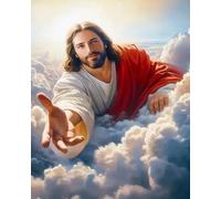 GLTEYACO Kreuzstich Vorgedruckt Set Religiöser Mann Jesus 11CT Kreuzstich Stickpackungen DIY Stickbilder für Anfänger Home Decor-40x50 cm