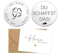 Glücksbringer Viel Glück Geschenke, Schaffst Das Glücksbringer Prüfung Edelstahl Doppelseitig, Abschluss Gute Besserung Mutmacher Geschenk für Familie Freund Patient Pärchen Motivationsgeschenke