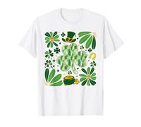 Glücksklee Muster mit irischen Symbolen T-Shirt