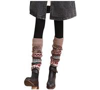 Glücksvogel Damen Stulpen Weihnachten Vintage Winter Beinwärmer Stricken Häkelarbeit Lange Böhmischer Pulswärmer Leg Warmers 80er Jahre Stiefel Boot Abdeckung Knit Crochet Socken Weihnachtsstrumpf