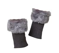 Glücksvogel Gestrickte Beinstulpen für Frauen Mädchen Beinwärmer Crochet Stricken Stulpen Kurze Winter Legwarmers Strümpfe Ballett Tanzen Strumpf Knit Stiefel Boot Abdeckung (Dark Gray, One Size)
