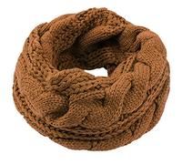 Glücksvogel Schlauchschal Damen Schal Winter Warm Strickmuster Loopschal Grobstrick Strickschal Damen Loop Schal Winterschal Einfarbiger Rundschal Halstücher Tücher Geschenk (Braun, One size)