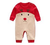 Glücksvogel Weihnachtsoutfit Baby Rentier Strampler Weihnachtskostüm Langarm Baumwolle Outfit Jungen Mädchen Mein Erstes Weihnachten Party Xmas Outfit Weihnachts Party Kleidung Geschenk Set