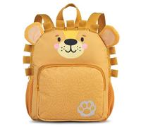 Glühwürmchen Kinderrucksack „Ella“ - süßer Tier-Rucksack für Kinder ab 3 Jahren mit Hauptfach, Vortasche & Steckfächern - ideal für Kindergarten, Ausflüge & Freizeit (Löwe)