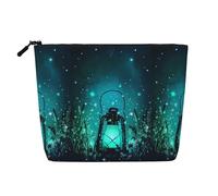 Glühwürmchen und Laterne, wasserdicht, großes Fassungsvermögen, mit Reißverschluss, Reisen, Geschäftsreisen, Zuhause, multifunktionale Make-up-Tasche, Aufbewahrungstasche, Münzbörse, Schwarz ,