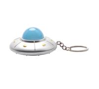 GMBYLBY Niedlicher UFO-Schlüsselanhänger, tragbarer Kunststoff-Spielzeug-Schlüsselanhänger, lustiges LED-Licht, Untertasse, Ornament für Kinder und Jugendliche