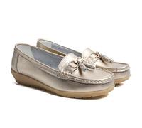 GMDLSK Damen Loafer Mokassins Slippers Leder Bequeme Flache Beiläufig Arbeit Schuhe Bootsschuhe rutschfeste Klassische Niedrige für Damen